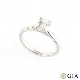 18k White Gold Emerald Cut Diamond Ring 0.67ct F/VVS1 18k White Gold Emerald Cut Diamond Ring 0.67ct F/VVS1